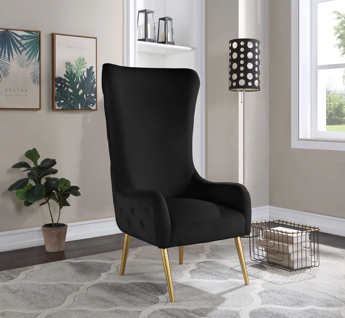 Alexander - Accent Chair - Black - View 2
