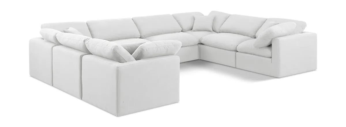 Indulge - Linen 8 Piece Modular Sectional - White