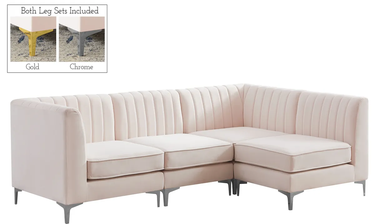 Alina - 4 Piece Modular L-Shaped Sectional - Pink - View 2