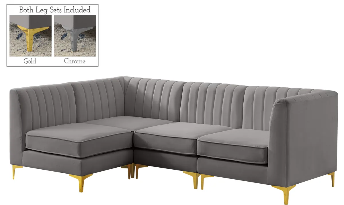 Alina - 4 Piece Modular L-Shaped Sectional - Gray