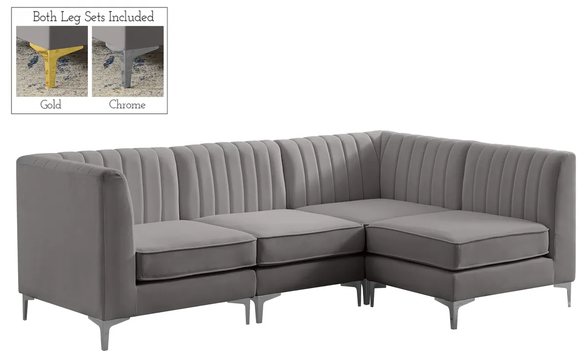 Alina - 4 Piece Modular L-Shaped Sectional - Gray - View 2