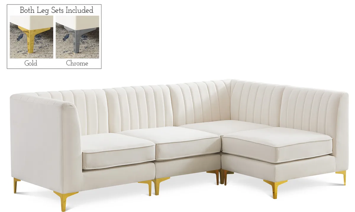 Alina - 4 Piece Modular L-Shaped Sectional - Cream
