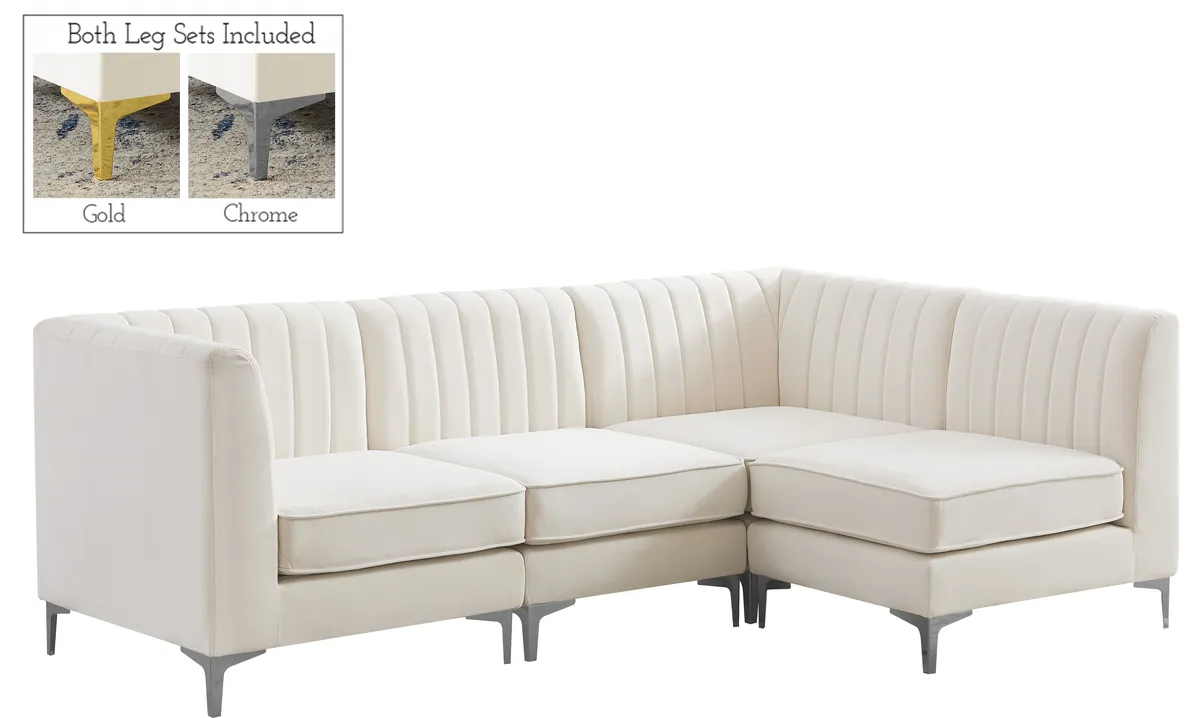Alina - 4 Piece Modular L-Shaped Sectional - Cream - View 2