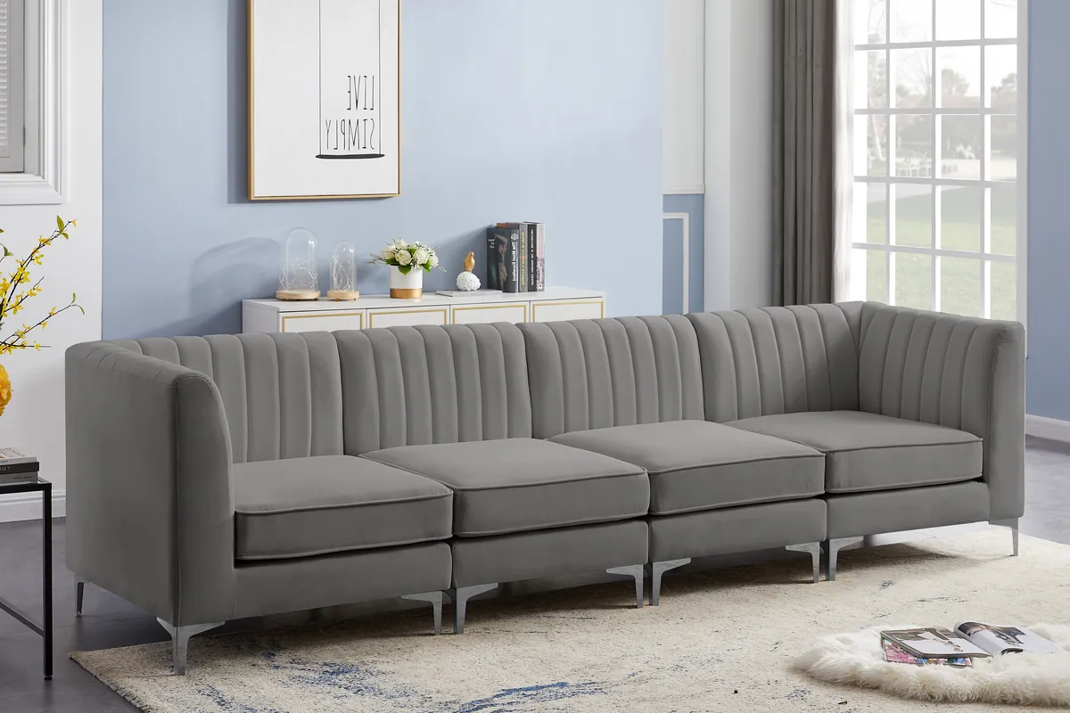 Alina - 4 Piece Modular Sectional - Gray