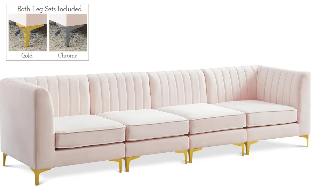 Alina - 4 Piece Modular Sectional - Pink