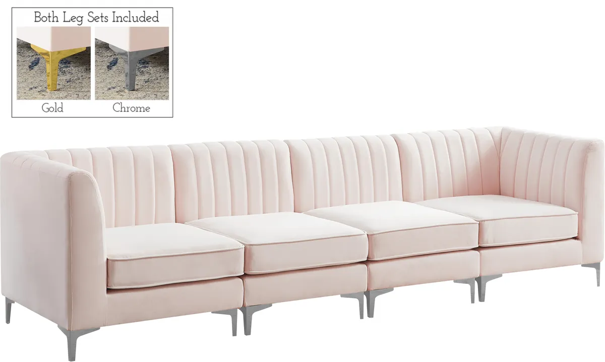 Alina - 4 Piece Modular Sectional - Pink - View 2