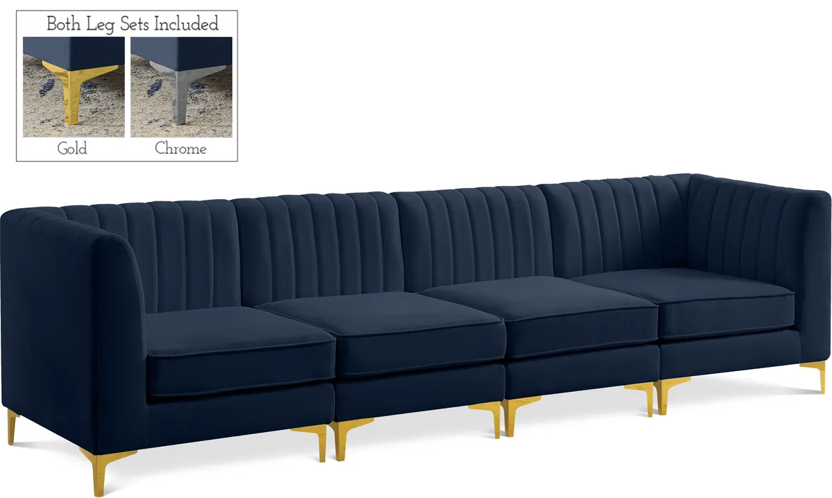 Alina - 4 Piece Modular Sectional - Navy