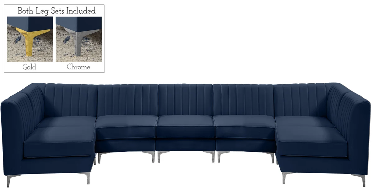 Alina - 7 Piece Modular Sectional - Navy - View 2