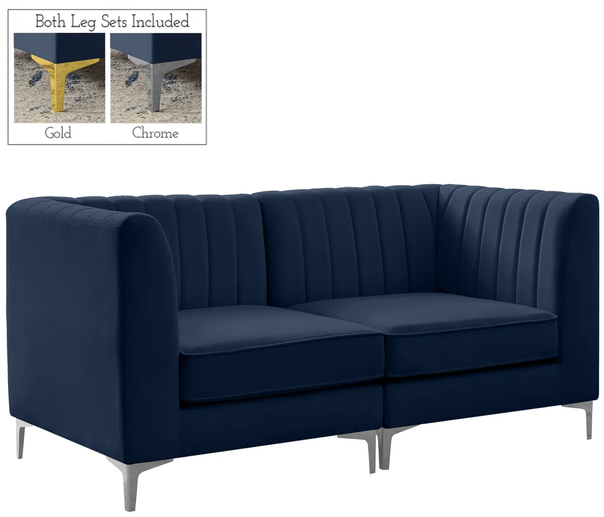 Alina - 2 Piece Modular Sectional - Navy - View 2