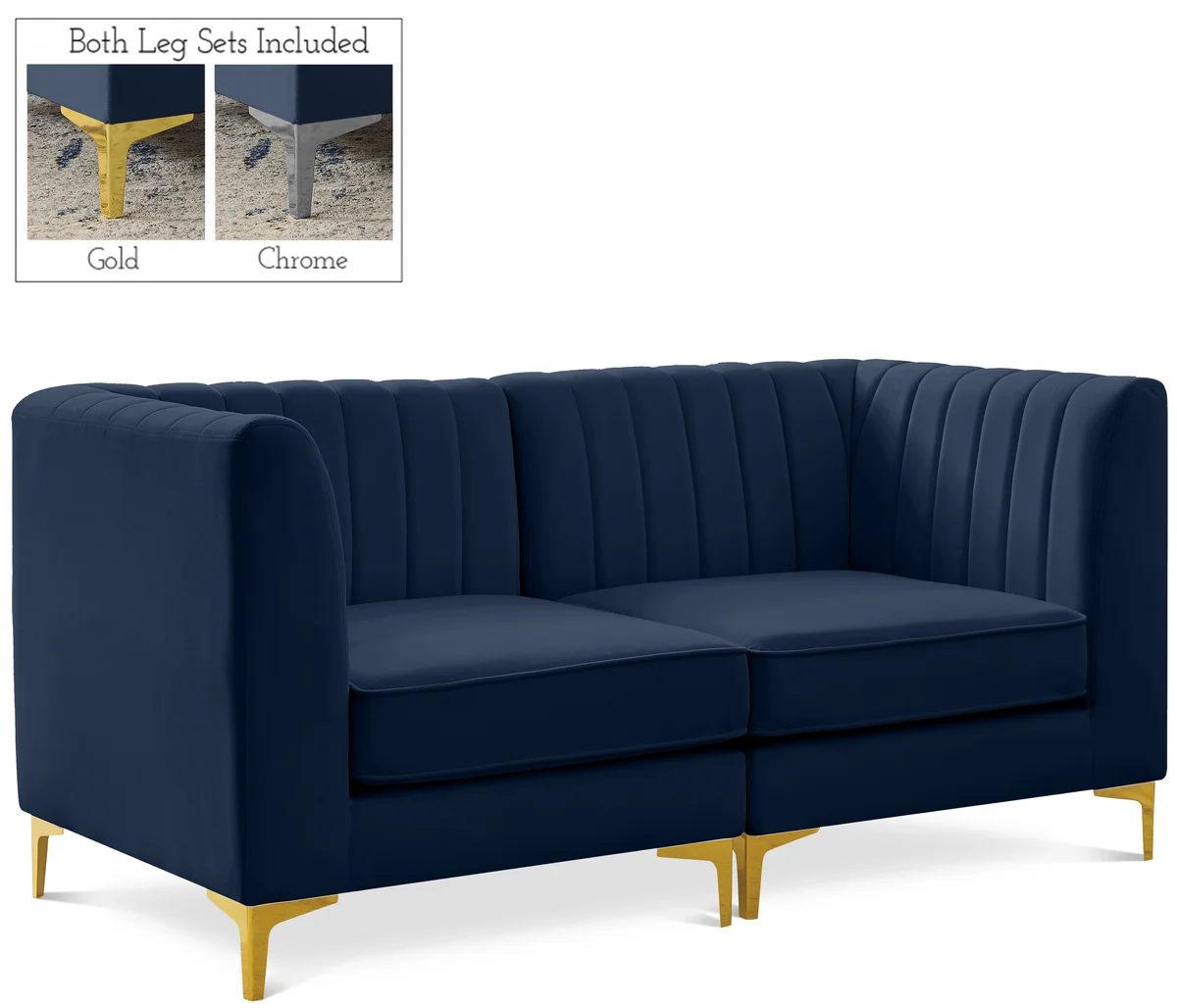 Alina - 2 Piece Modular Sectional - Navy