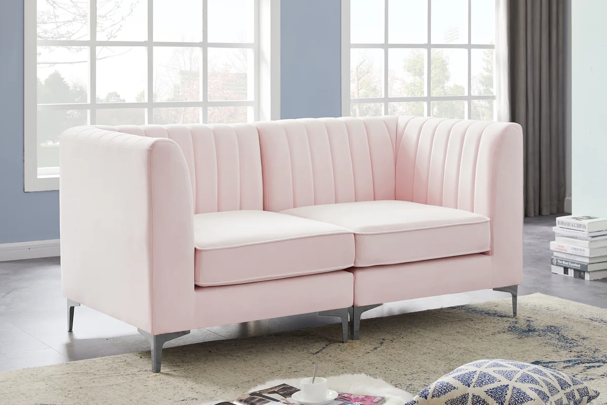 Alina - 2 Piece Modular Sectional - Pink