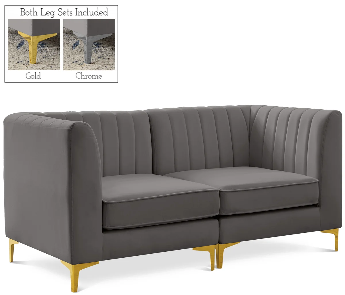 Alina - 2 Piece Modular Sectional - Gray