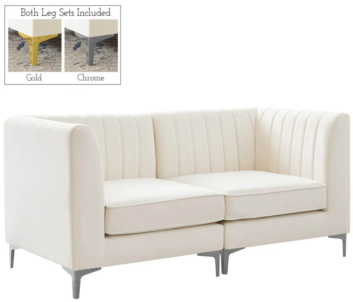 Alina - 2 Piece Modular Sectional - Cream - View 2