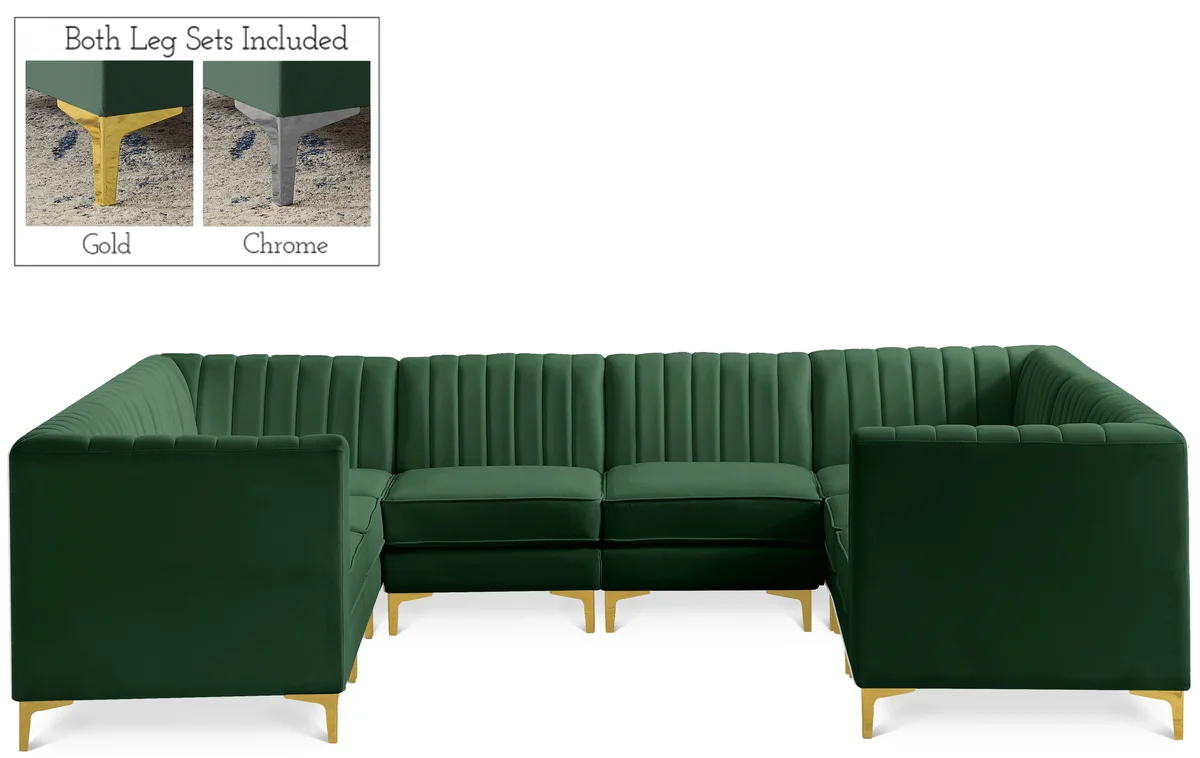 Alina - 8 Piece Modular Sectional - Green