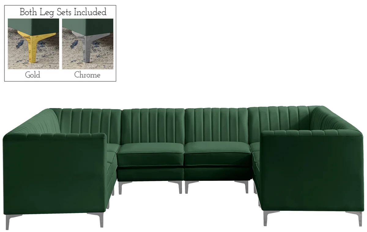 Alina - 8 Piece Modular Sectional - Green - View 2