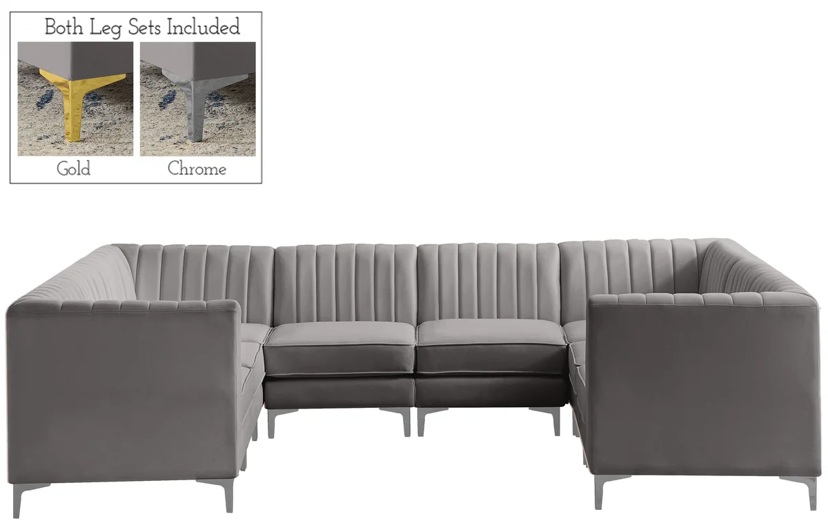 Alina - 8 Piece Modular Sectional - Gray