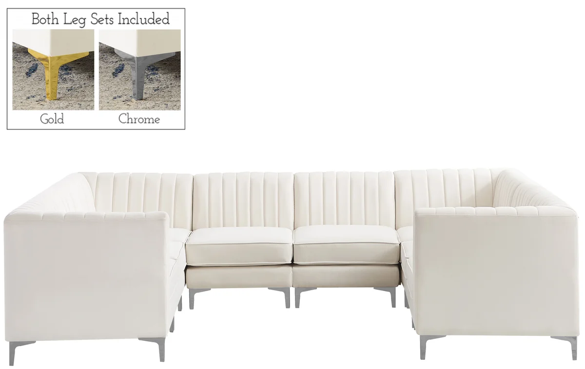 Alina - 8 Piece Modular Sectional - Cream - View 2