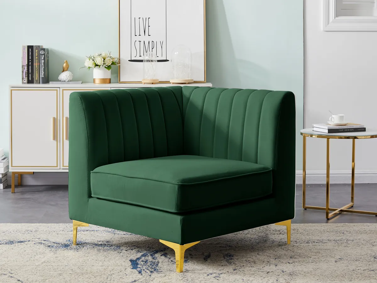 Alina - Corner Chair - Green