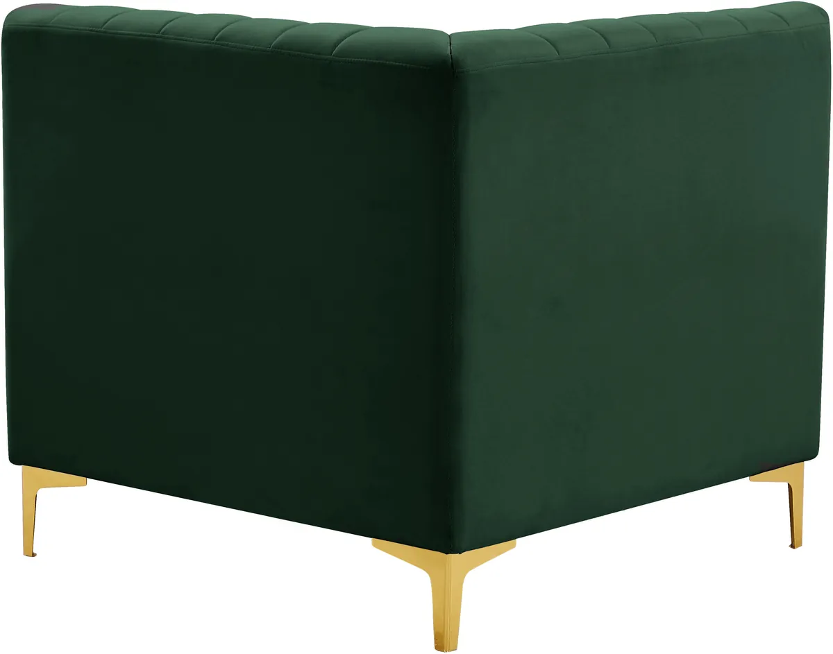Alina - Corner Chair - Green