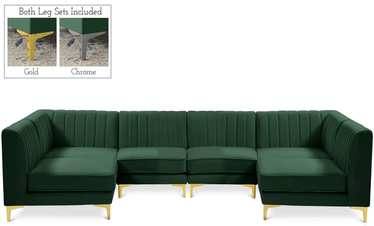 Alina - 6 Piece Modular U-Shaped Sectional - Green