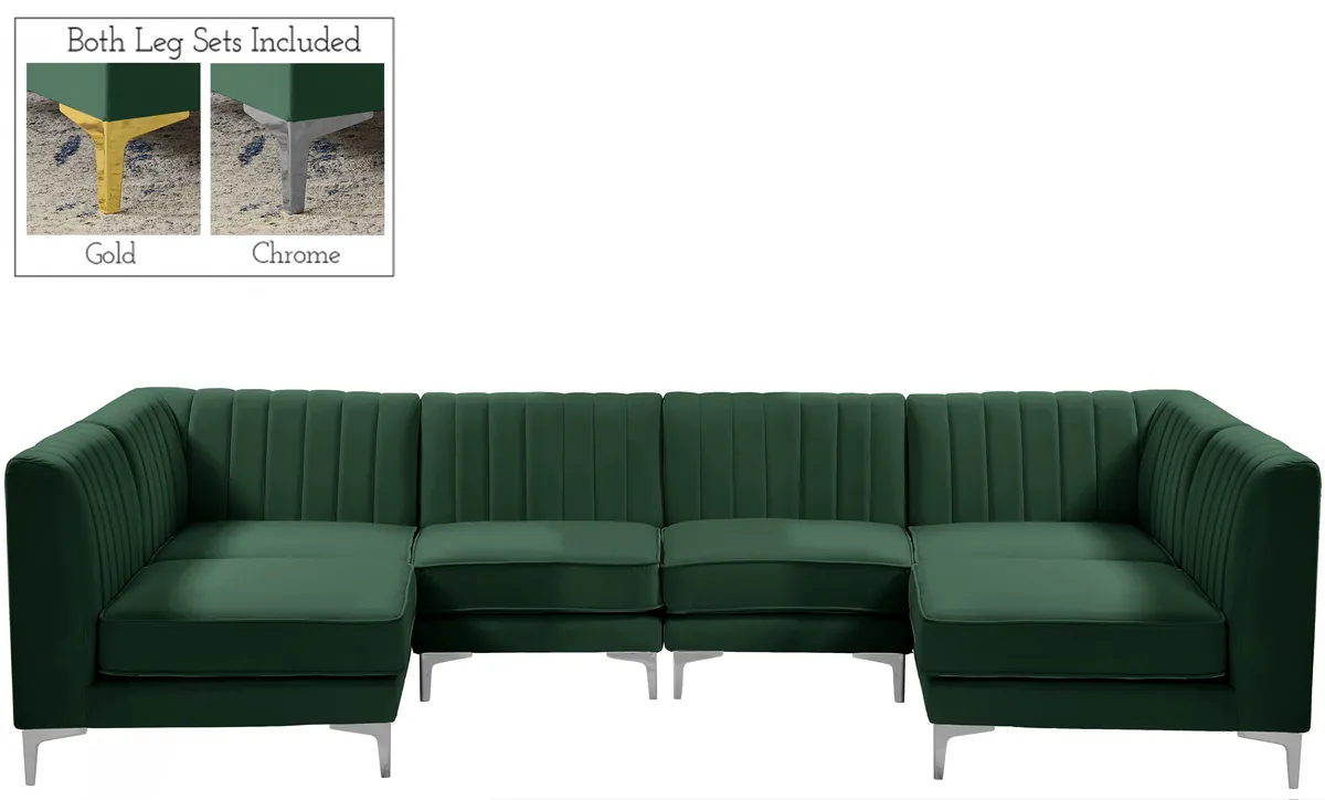 Alina - 6 Piece Modular U-Shaped Sectional - Green - View 2