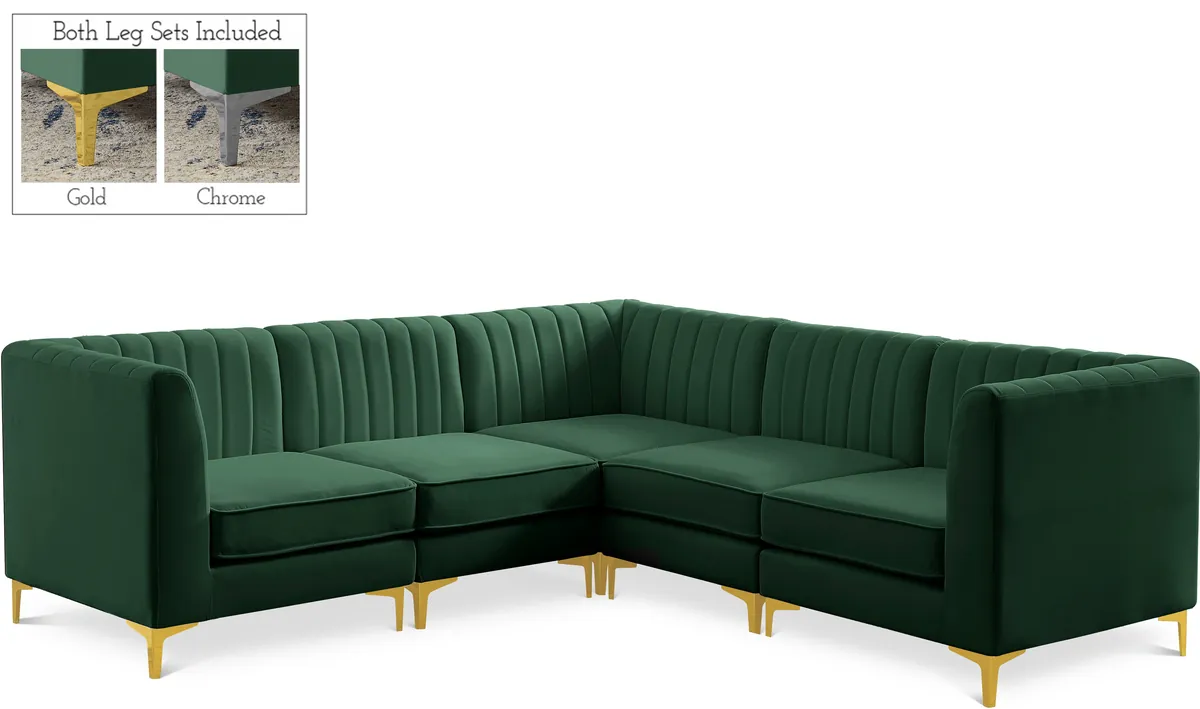 Alina - 5 Piece Modular Corner Sectional - Green