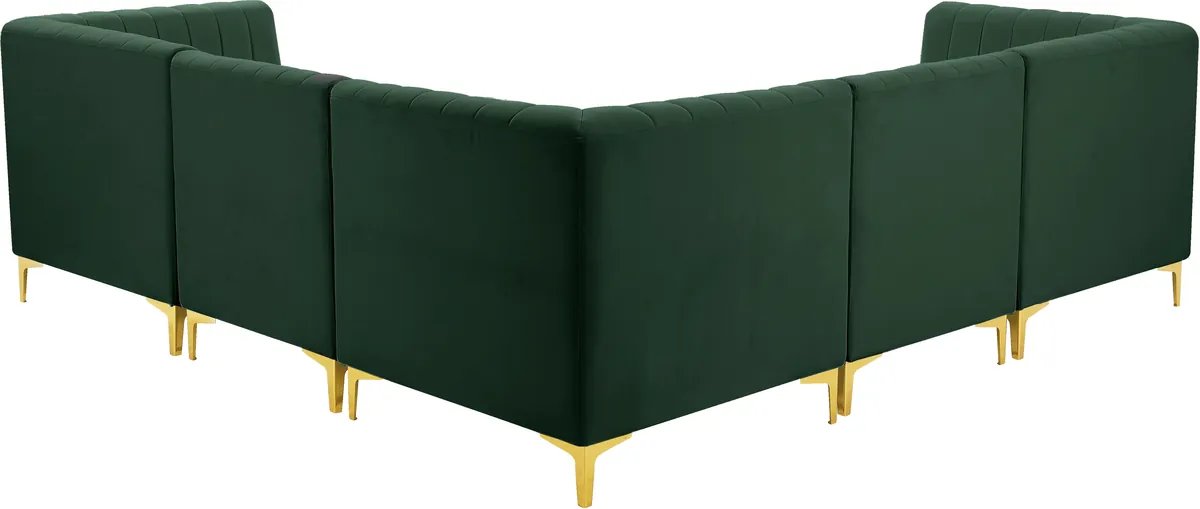 Alina - 5 Piece Modular Corner Sectional - Green