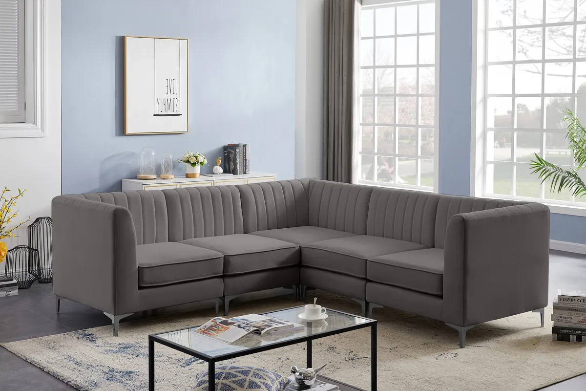 Alina - 5 Piece Modular Corner Sectional - Gray