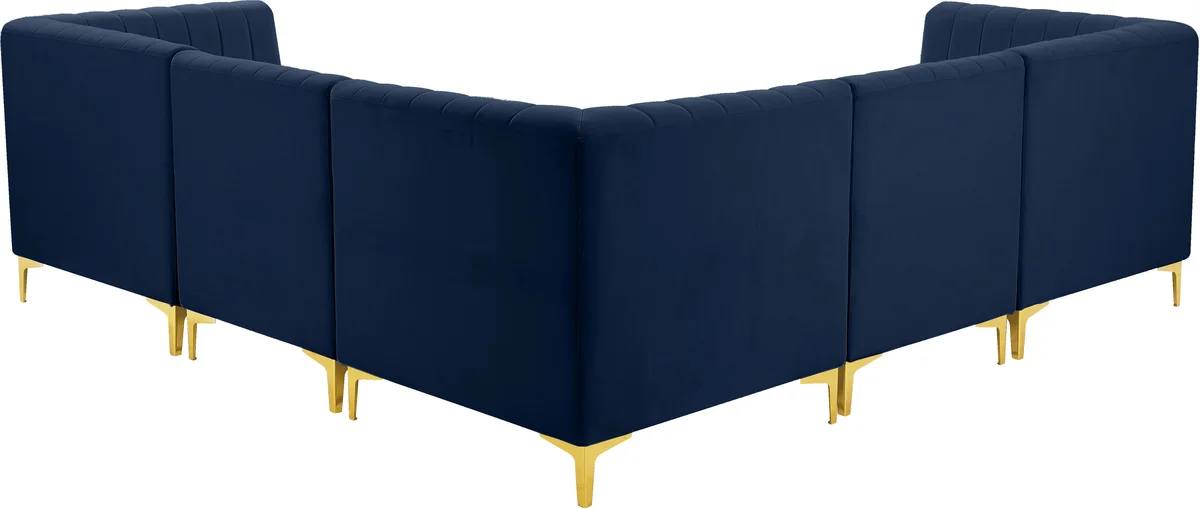 Alina - 5 Piece Modular Corner Sectional - Navy
