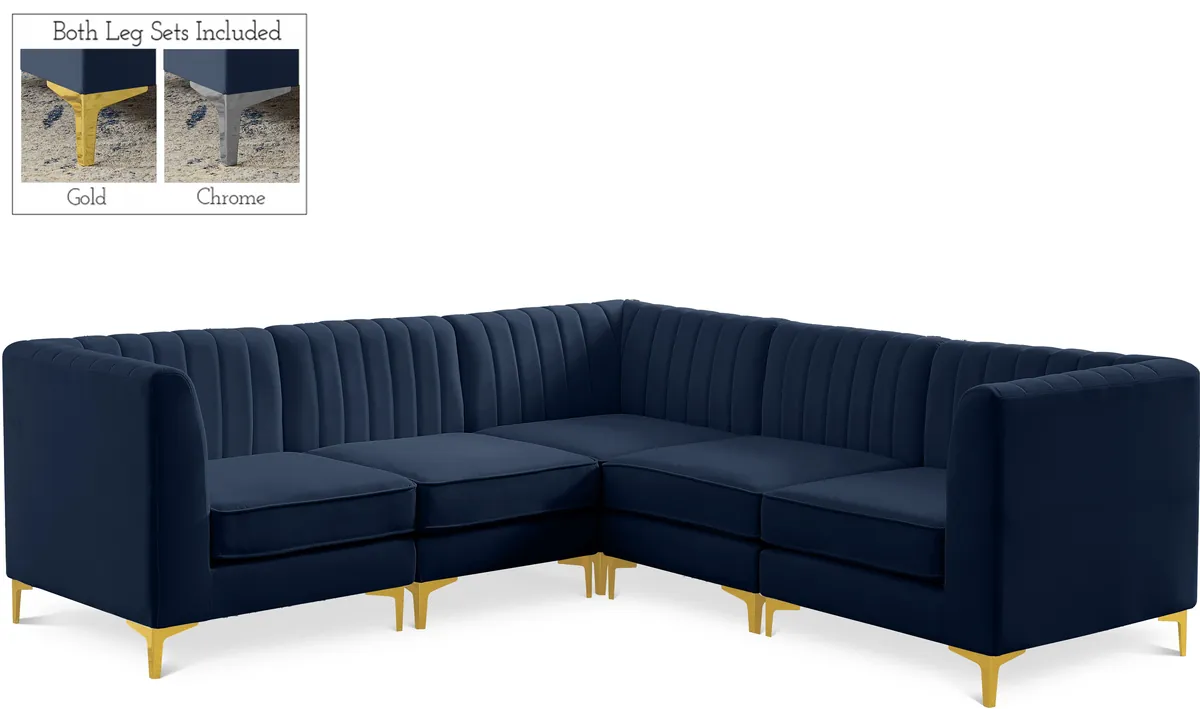 Alina - 5 Piece Modular Corner Sectional - Navy