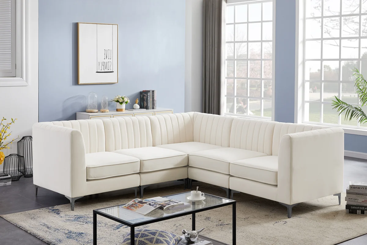 Alina - 5 Piece Modular Corner Sectional - Cream
