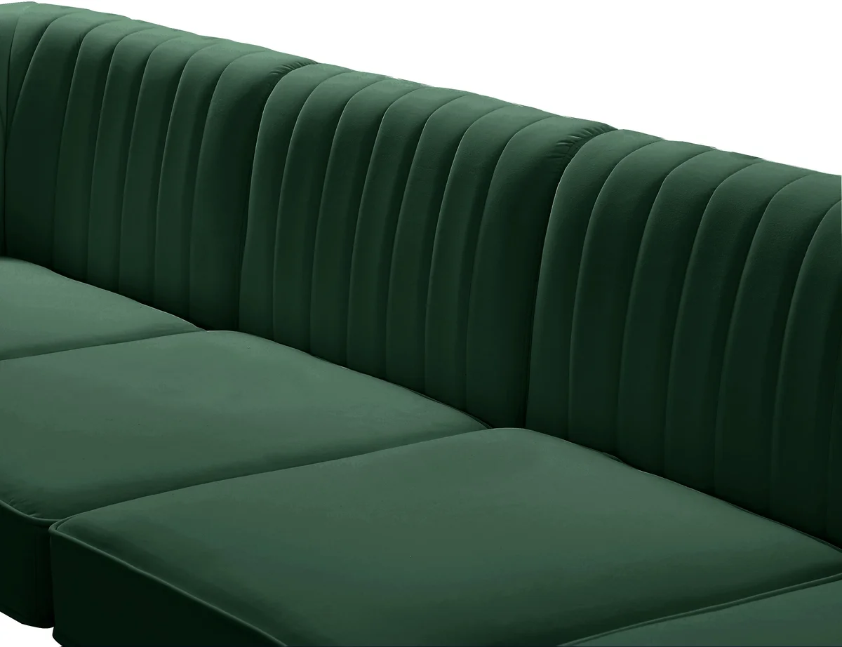 Alina - 8 Piece Velvet Modular Sectional - Green