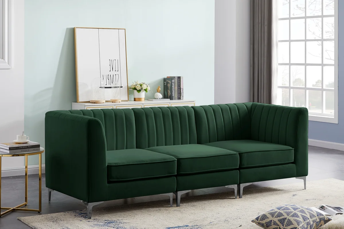 Alina - 3 Piece Modular Sectional - Green