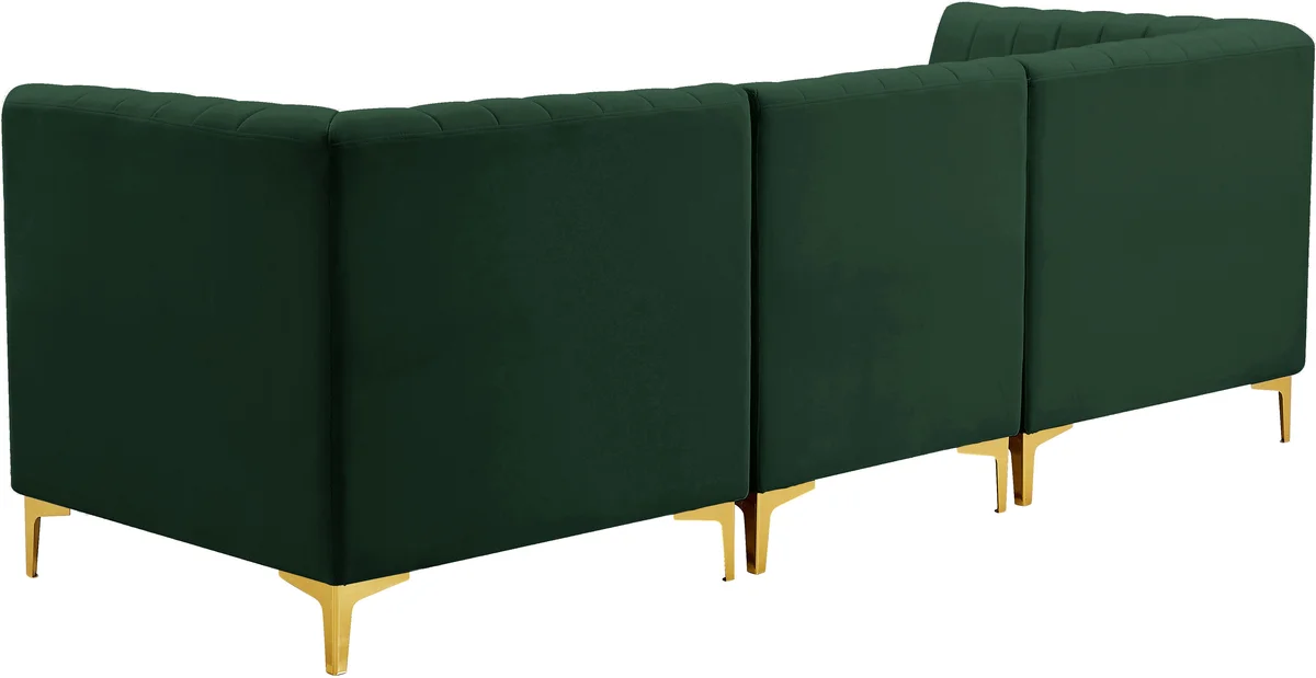 Alina - 3 Piece Modular Sectional - Green