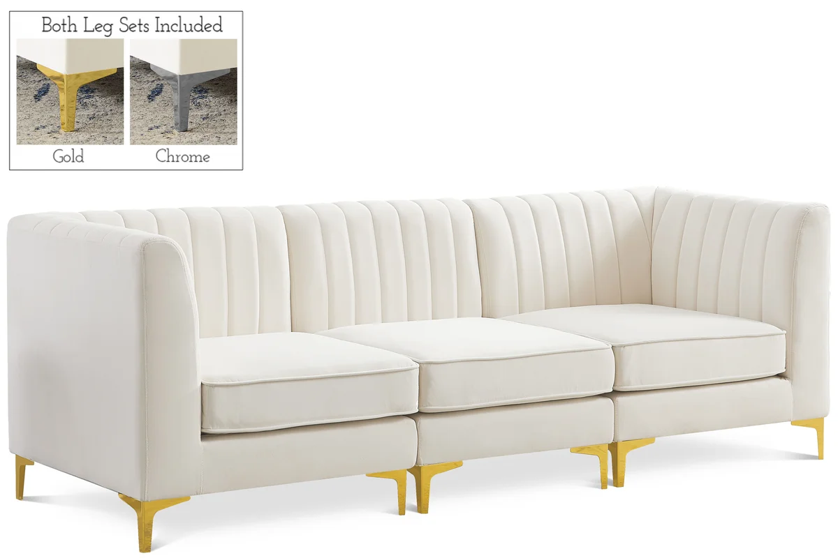 Alina - 3 Piece Modular Sectional - Cream