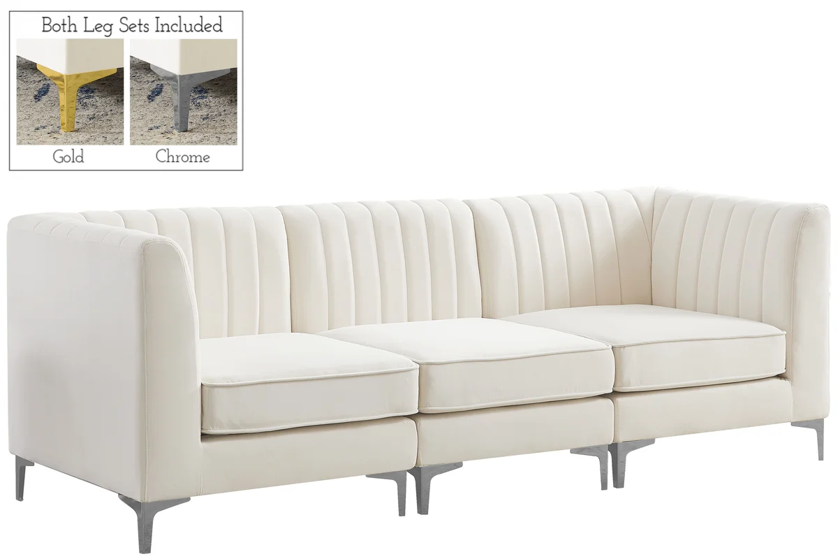 Alina - 3 Piece Modular Sectional - Cream - View 2