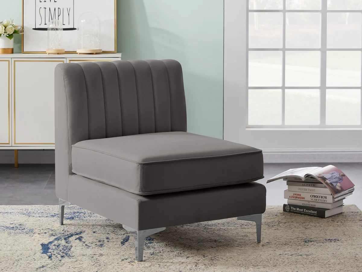 Alina - Armless Chair - Gray