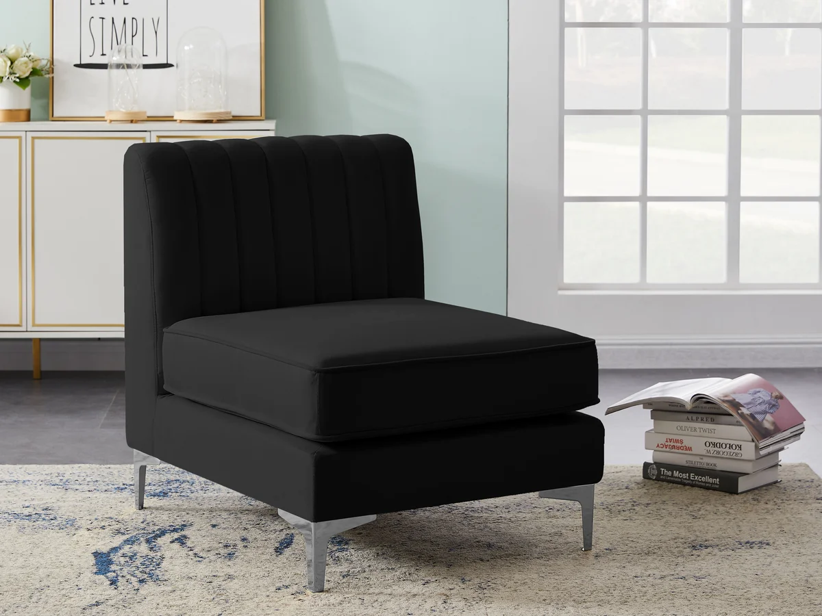 Alina - Armless Chair - Black