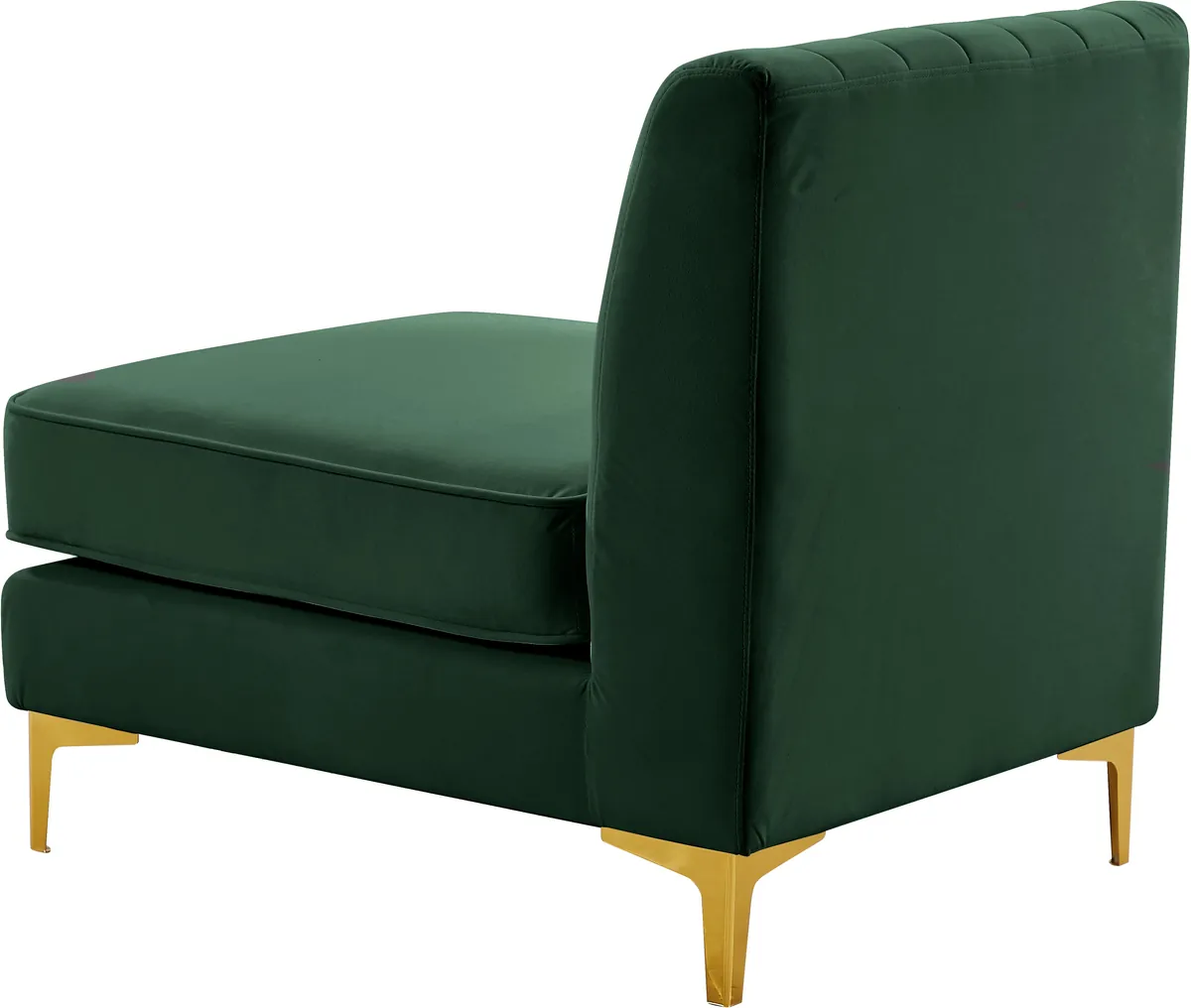 Alina - Armless Chair - Green