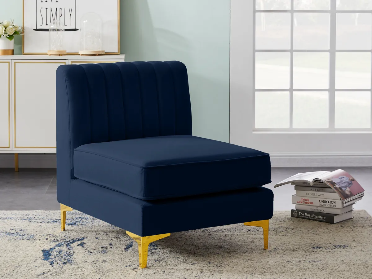 Alina - Armless Chair - Navy