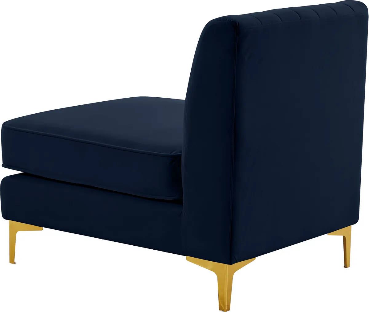 Alina - Armless Chair - Navy