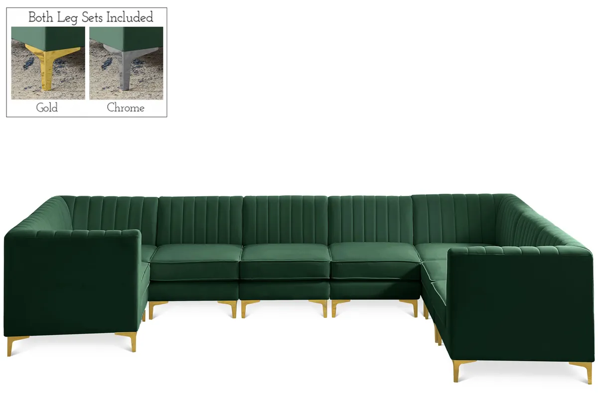 Alina - 8 Piece Modular U-Shaped Sectional - Green