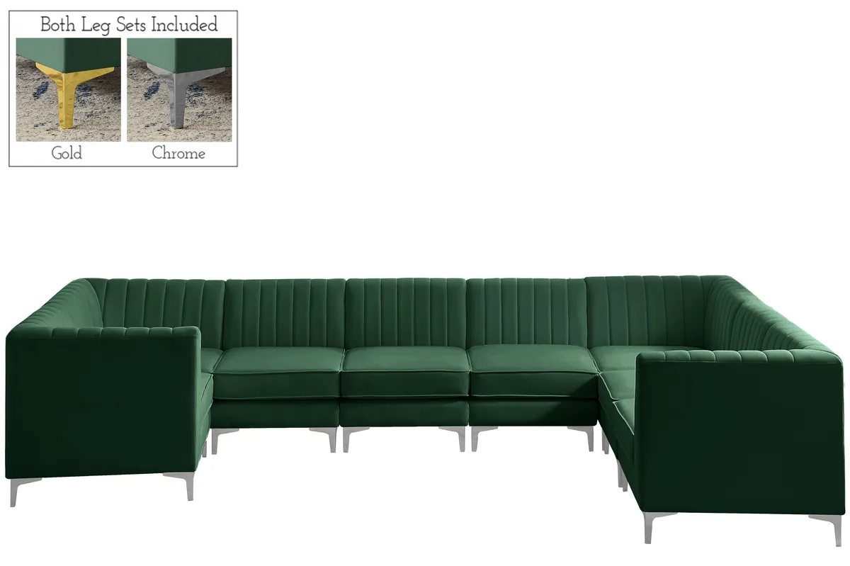 Alina - 8 Piece Modular U-Shaped Sectional - Green - View 2