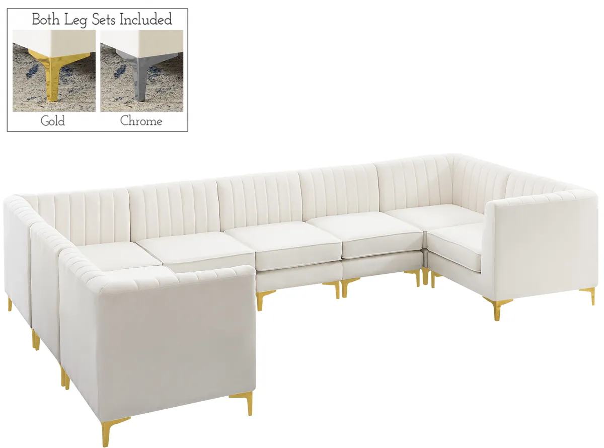 Alina - 8 Piece Modular U-Shaped Sectional - Cream