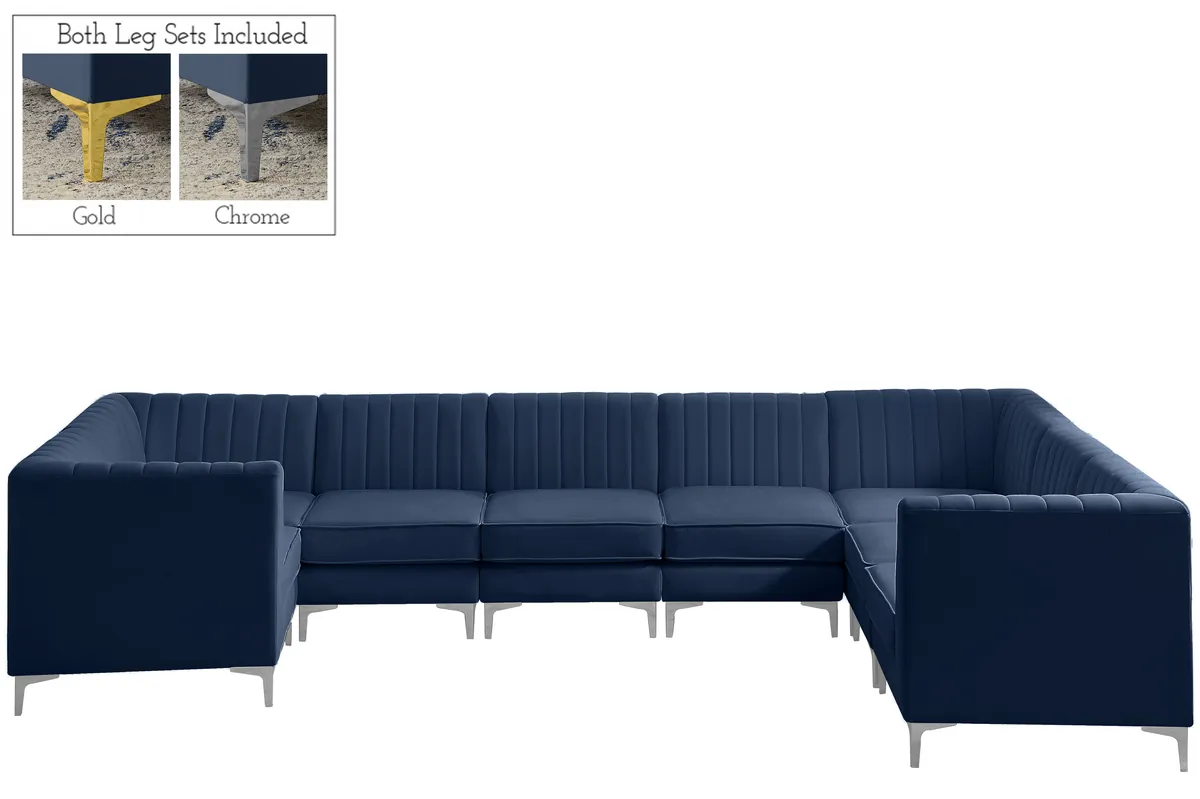 Alina - 8 Piece Modular U-Shaped Sectional - Navy - View 2