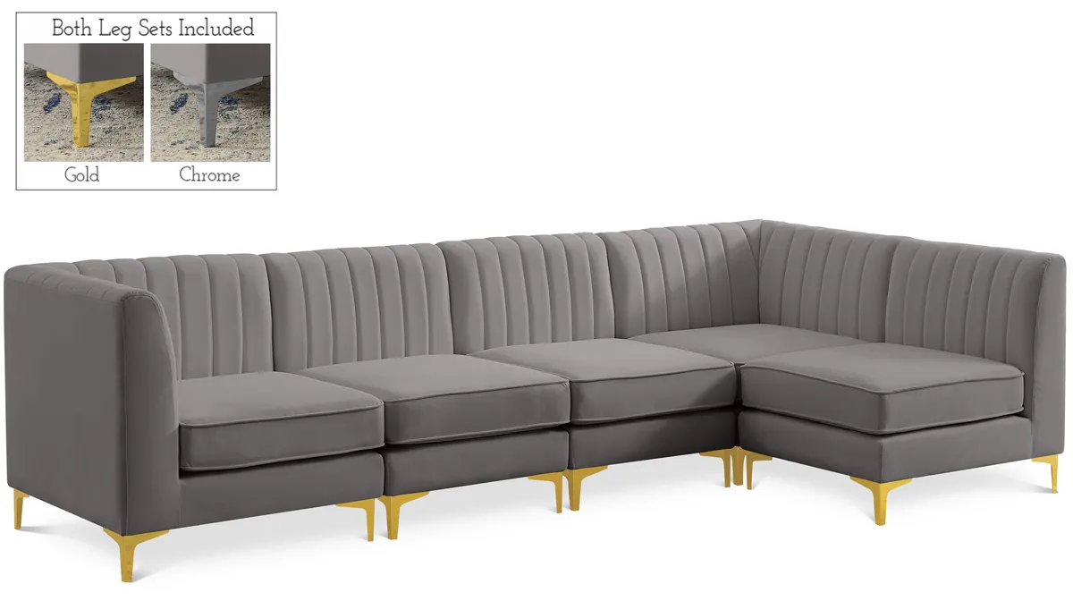 Alina - 5 Piece Modular Sectional - Gray
