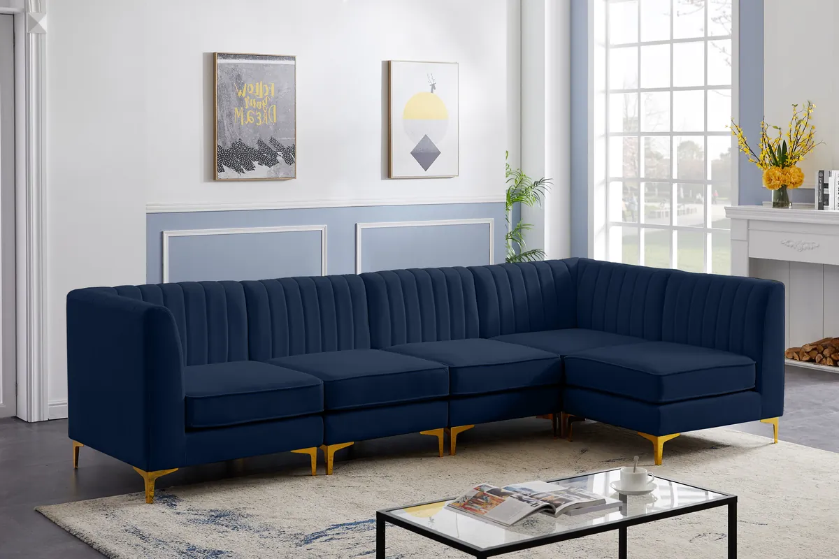 Alina - 5 Piece Modular Sectional - Navy