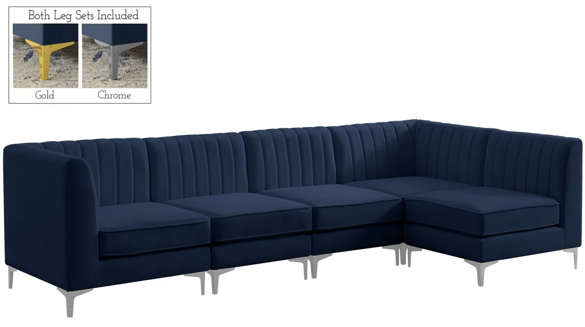 Alina - 5 Piece Modular Sectional - Navy - View 2