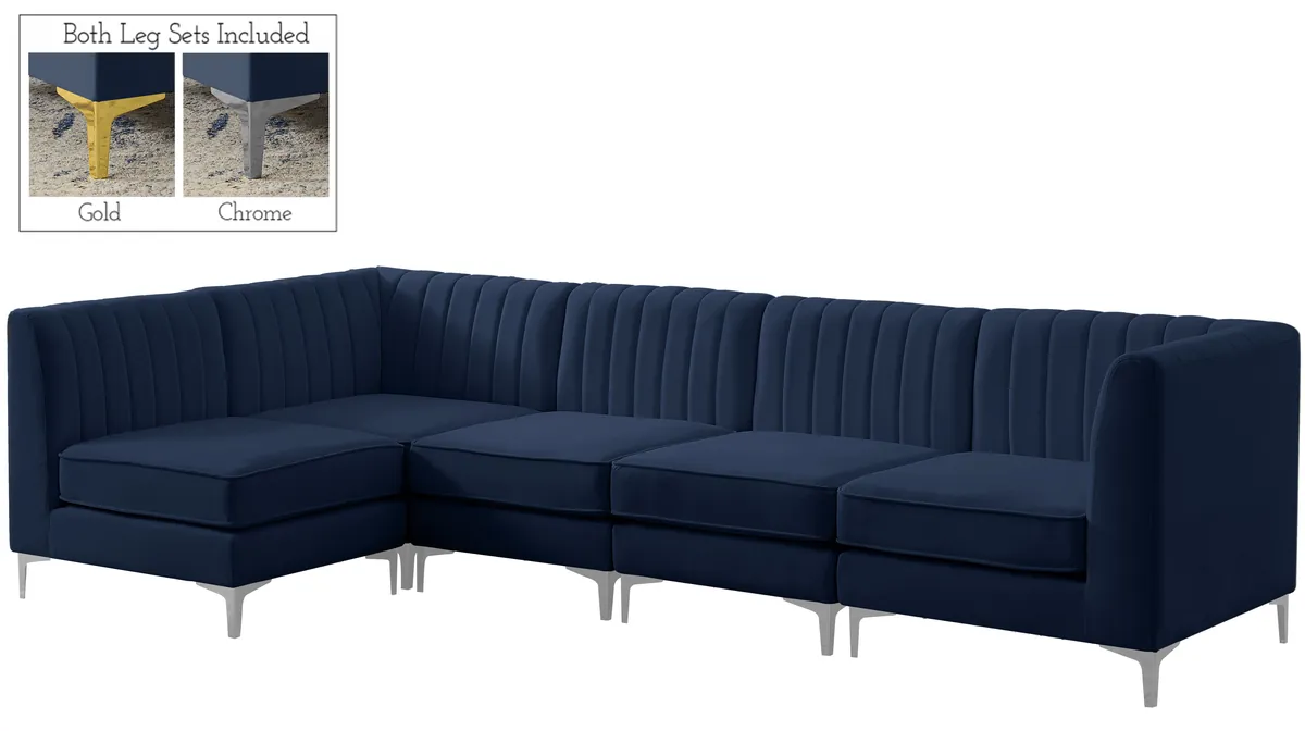 Alina - 5 Piece Modular Sectional - Navy