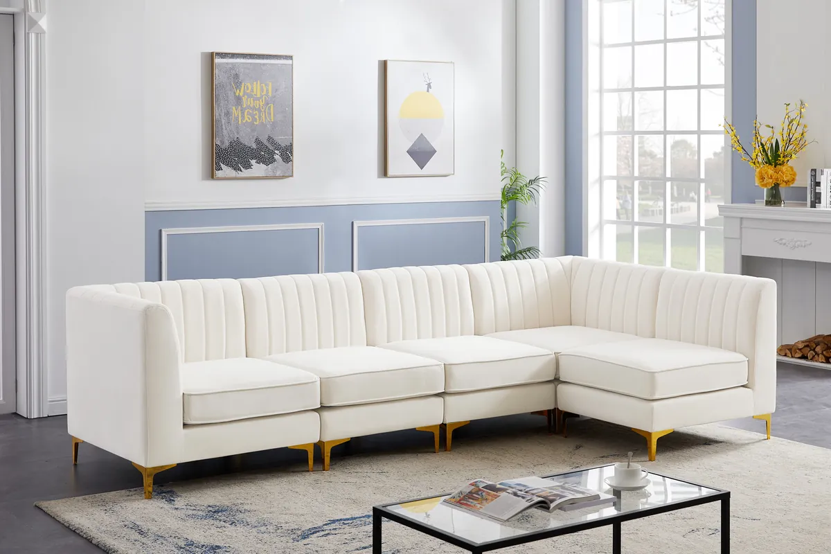 Alina - 5 Piece Modular Sectional - Cream